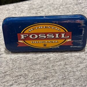 Fossil Retro Distressed Watch Tin “Authentic Fossil Original” 5.5”x2.5”X.75”